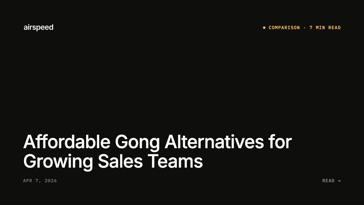 Affordable Gong Alternatives for Growing Sales Teams