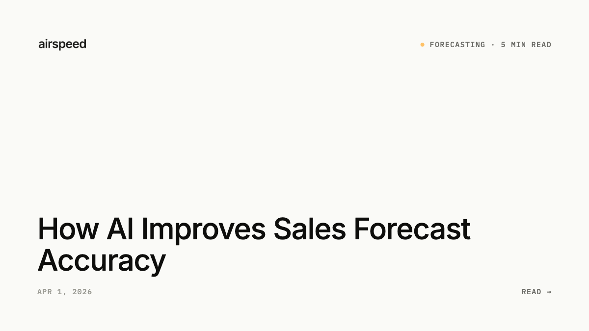 How AI Improves Sales Forecast Accuracy